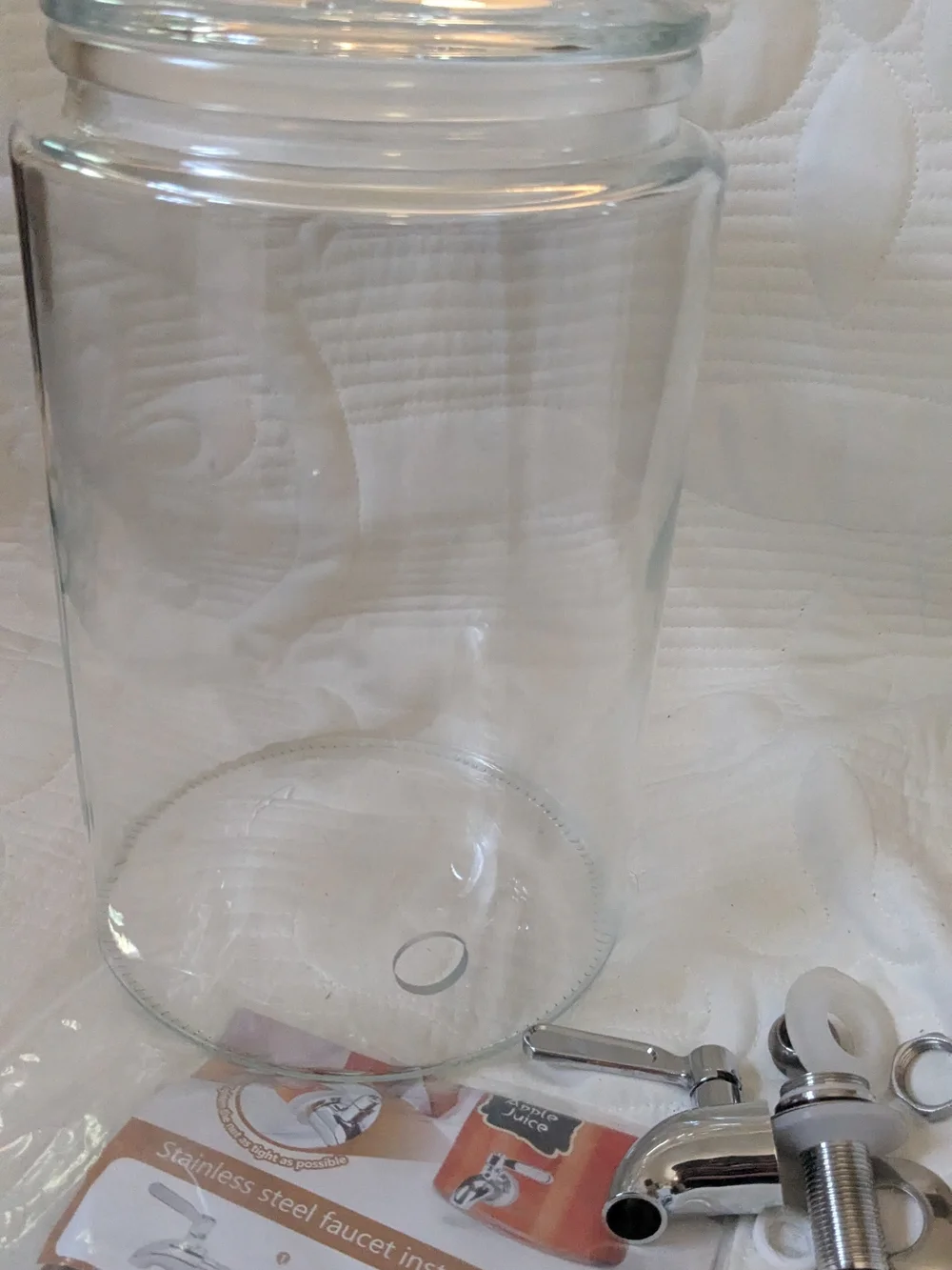 Glass Beverage Dispenser with Spigot - Orange Apple Juice